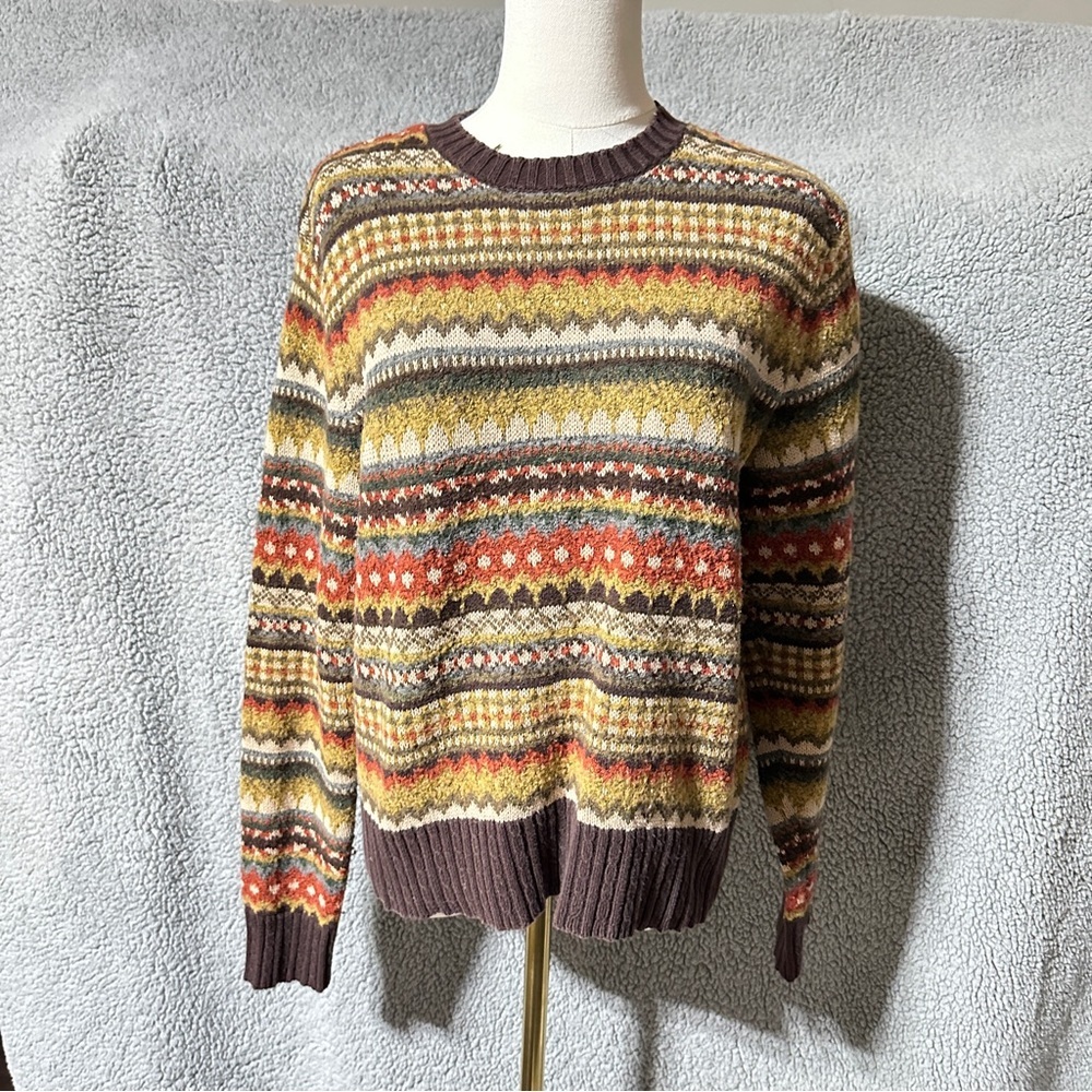 👉 American Eagle Outfitters Multicolor Crewneck Long Sleeve Sweater Size M